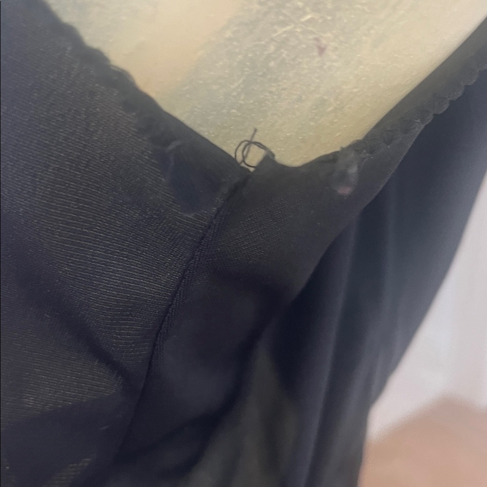 Vintage JCPenney Black Lace Ruffle Chemise - Picture 5 of 8